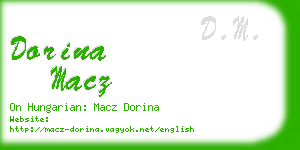 dorina macz business card